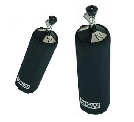 Pokrowiec na butlę kompozytową - czarny z odblaskami