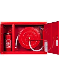 Hydrant wnękowy FI25 z miejscem na gaśnicę, prawy