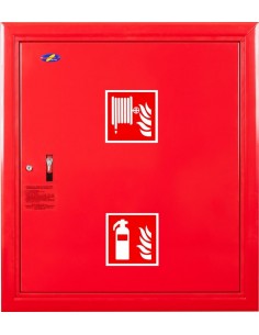 Hydrant wnękowy FI25 z msc. na gaśnicę - wersja wertykalna, prawy