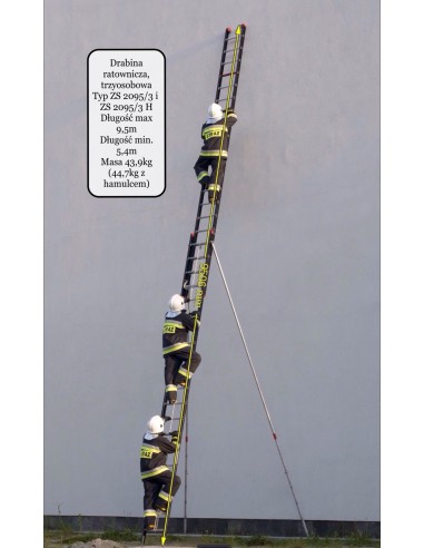 Ratownicza drabina dwuprzęsłowa, trzyosobowa ZS 2095