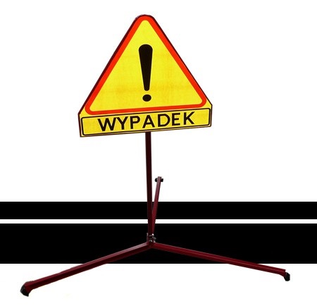 Znak drogowy na stojaku WYPADEK
