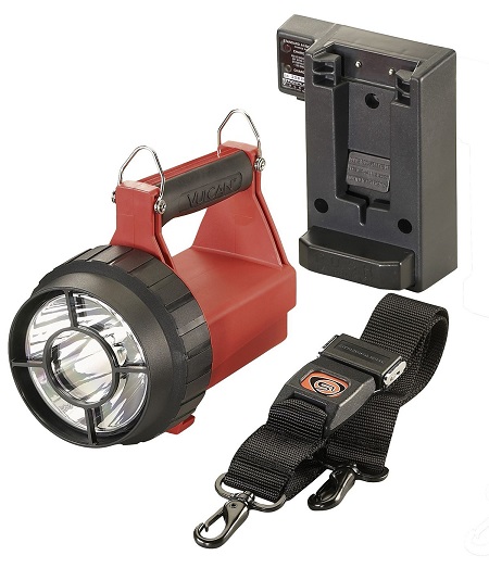 Reflektor ładowalny szperacz z certyfikatem ATEX, Vulcan LED - wersja z ładowarkami 230V i 12V