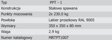 Podstawa pod stopę podpory PT z 2 mocowaniami do pasa (mała)